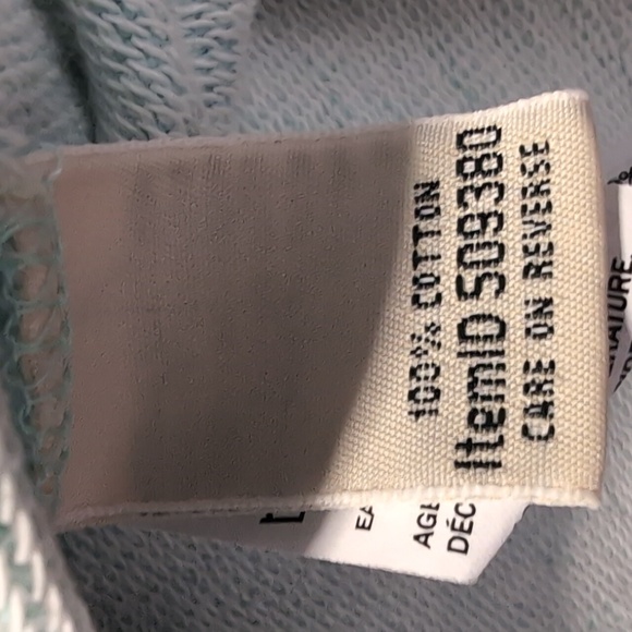 L.L. Bean Long Sleeve Nautical Stripe Crew Neck Pullover Size XL in Mint & White - Picture 7 of 9